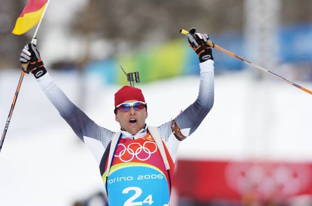 Winter Olympics : Men s 4 x 7.5 km Relay Biathlon race Germany s gold medallist Michael Greis after winning gold in the Men s 4 x 7.5 km Relay Biathlon race in Cesana San Sicario, Italy, at the Turin 2006 Winter Olympic Games, Olympische Spiele, Olympia, OS on February 21, 2006.The XX Olympic Winter games, Winterspiele,Spiele, Summer games run from February 10 to February 26, 2006. Photo by Gouhier-Nebinger Cameleon ABACAPRESS.COM Turin Italy Copyright: xGouhier-Nebinger ABACAx 92425_18 Gouhier-Nebinger ABACAx 92425_18
