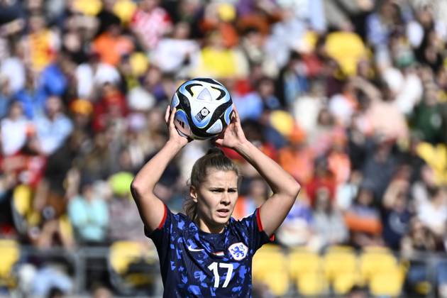 WWC23 QTR FINAL SPAIN NETHERLANDS, Victoria Pelova of the Netherlands takes a throw in during the FIFA Women s World Cup 2023 Quarter Final soccer match between Spain and the Netherlands in Wellington, New Zealand, Friday, August 11, 2023. ( NO ARCHIVING, EDITORIAL USE ONLY, NO USE IN BOOKS WITHOUT CONSENT WELLINGTON NEW ZEALAND  Copyright: xMASANORIxUDAGAWAx 20230811001829670796