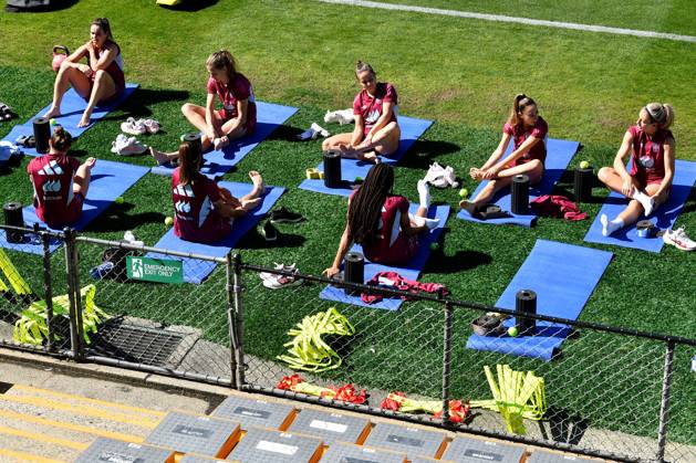 FIFA Fußball Frauen WM 2023, Nationalteam Spanien Training WWC23 SPAIN TRAINING, Members of the Spanish team are seen during a team training session at Leichhardt Oval, in Sydney, Thursday, August 17, 2023. ( NO ARCHIVING, EDITORIAL USE ONLY, NO USE IN BOOKS WITHOUT CONSENT SYDNEY NSW AUSTRALIA  Copyright: xBIANCAxDExMARCHIx 20230817001831742943