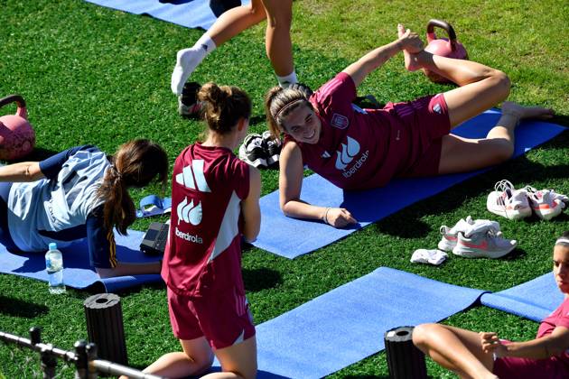 FIFA Fußball Frauen WM 2023, Nationalteam Spanien Training WWC23 SPAIN TRAINING, Members of the Spanish team are seen during a team training session at Leichhardt Oval, in Sydney, Thursday, August 17, 2023. ( NO ARCHIVING, EDITORIAL USE ONLY, NO USE IN BOOKS WITHOUT CONSENT SYDNEY NSW AUSTRALIA  Copyright: xBIANCAxDExMARCHIx 20230817001831745387