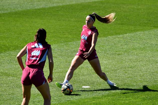 FIFA Fußball Frauen WM 2023, Nationalteam Spanien Training WWC23 SPAIN TRAINING, Members of the Spanish team are seen during a team training session at Leichhardt Oval, in Sydney, Thursday, August 17, 2023. ( NO ARCHIVING, EDITORIAL USE ONLY, NO USE IN BOOKS WITHOUT CONSENT SYDNEY NSW AUSTRALIA  Copyright: xBIANCAxDExMARCHIx 20230817001831749079