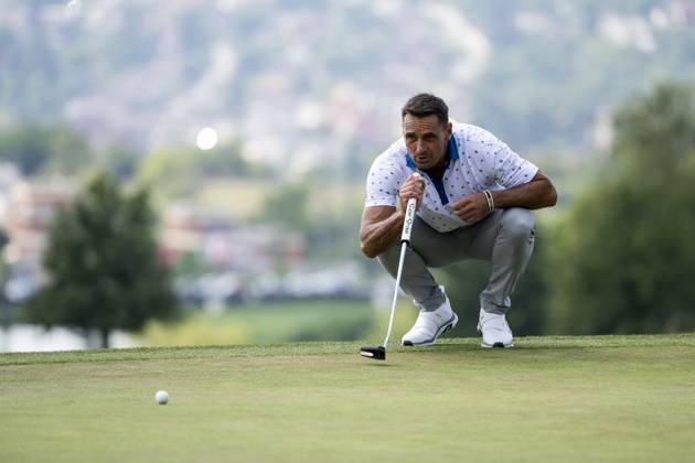 Sport Bilder des Tages Roman Sebrle from Czech Republic in action during the Czech Open 2023 men s golf tournament, part of the Czech PGA, Golf Herren Tour, 1st round, on August 17, 2023, in Beroun, Czech Republic. (CTKxPhoto OndrejxDeml) CTKPhotoP2023081704437  CTKPhotoP2023081704437