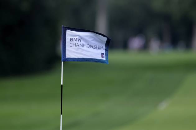 OLYMPIA FIELDS, IL - AUGUST 17: General view at the 15th hole during the first round of the BMW Championship at Olympia Fields Country Club on August 17, 2023 in Olympia Fields, Illinois. (Photo by Joe Robbins Icon Sportswire) GOLF: AUG 17 PGA, Golf Herren - BMW Championship EDITORIAL USE ONLY Icon5732308170691