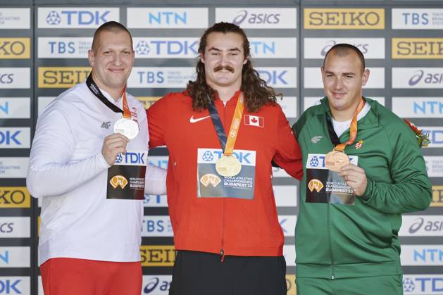 Leichtathletik, WM in Budapest, Siegerehrung Hammerwerfen Männer