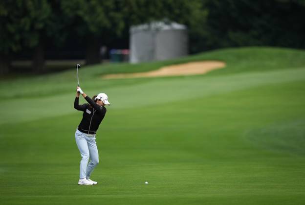 August 25, 2023, VANCOUVER, BC, CANADA: Jin Young Ko, of South Korea, hits her second shot on the first hole during the second round at the LPGA, Golf Damen CPKC Canadian Women s Open golf tournament, in Vancouver, on Friday, August 25, 2023. Ko Jin Young - ZUMAc35_ 20230825_zaf_c35_065 Copyright: xDarrylxDyckx