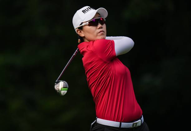 August 25, 2023, VANCOUVER, BC, CANADA: Jeongeun Lee, of South Korea, hits her tee shot on the fourth hole during the second round at the LPGA, Golf Damen CPKC Canadian Women s Open golf tournament, in Vancouver, on Friday, August 25, 2023. Canada News - August 25, 2023 - ZUMAc35_ 20230825_zaf_c35_177 Copyright: xDarrylxDyckx