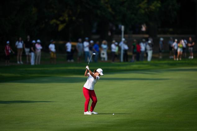 August 27, 2023, VANCOUVER, BC, CANADA: Sei Young Kim, of South Korea, hits her second shot on the first hole during the final round at the LPGA, Golf Damen CPKC Canadian Women s Open golf tournament, in Vancouver, on Sunday, August 27, 2023. Kim Sei Young - ZUMAc35_ 20230827_zaf_c35_062 Copyright: xDarrylxDyckx