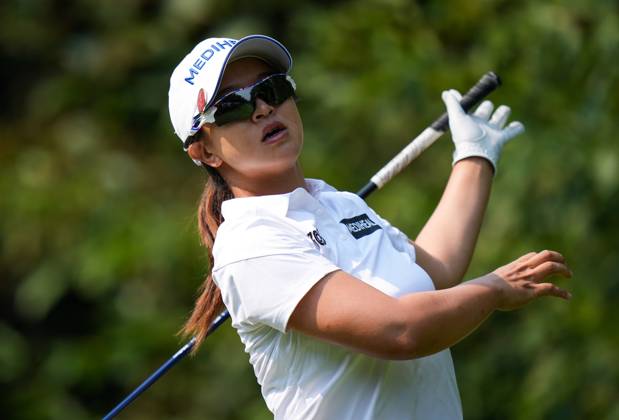 August 27, 2023, VANCOUVER, BC, CANADA: Sei Young Kim, of South Korea, watches her tee shot on the second hole during the final round at the LPGA, Golf Damen CPKC Canadian Women s Open golf tournament, in Vancouver, on Sunday, August 27, 2023. Kim Sei Young - ZUMAc35_ 20230827_zaf_c35_064 Copyright: xDarrylxDyckx