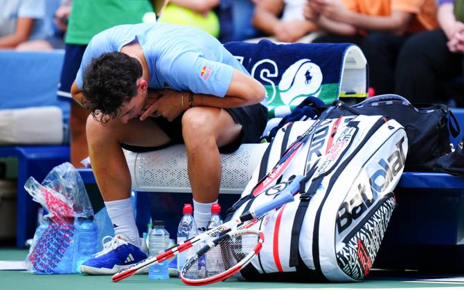 Tennis, US Open, Tag 3, Dominic Thiem muss in zweiter Runde aufgeben