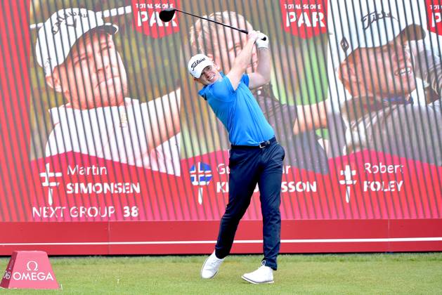 Golf, Omega European Masters in Crans-Montana Crans-Montana, 31.08.2023, Golf - Omega European Masters, Robert Foley (SUI) Hole 1