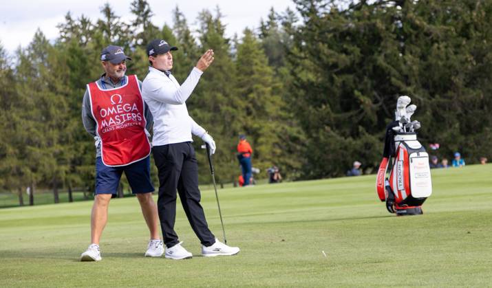 Golf OmegaMasters in Crans Montana at Golf Club Crans sur Sierre In this internationally renowned golf tournament, which will be held for the 76th time on the same course in 2023, players such as Spaniards Severiano Ballesteros, JosÃ Maria Olazabal and Matt Fitzpatrick ENG , Golf OmegaMasters a DP World Tour Golf Event in Crans Montana, Golf Club Crans sur Sierre on 31 08 2023, KoebiSchenkel Crans Montana Golf Club Crans sur Sierre Switzerland