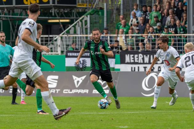 Rico Preissinger SC Preussen Muenster, 21 GER, SC Preussen Muenster vs SV Waldhof Mannheim 07, Football, 3 Liga, 5 Matchday, Season 2023 2024, 02 09 2023 DFL REGULATES PROHIBIT ANY USE OF PHOTOGRAPHS AS IMAGE SEQUENCES AND OR QUASI VIDEO SC Preussen Muenster vs SV Waldhof Mannheim 07, Football, 3 Liga, 5 Matchday, Season 2023 2024, 02 09 2023 Muenster Copyright: xEibner-Pressefoto FabioxDeinertx EP_FDT