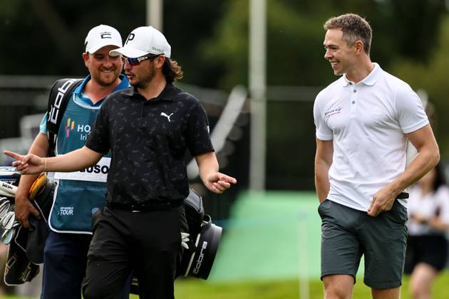 2023 Horizon Irish Open, The K Club, Kildare 6 9 2023 Ewen Ferguson with Dean Rock Ewen Ferguson with Dean Rock 6 9 2023  Copyright: x INPHO BenxBradyx BB1_1879