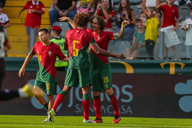 2025 U21, U 21 EURO Qualifying, EM, Europameisterschaft Portugal vs Andorra Pacos de Ferreira, Portugal, September, 8, 2023, 2025 U21 Euro Qualifying, Portugal vs Andorra at the Estadio Capital do Movel, Fabio Silva (R) scores the second goal for Portugal, photography by @guelbergoes Pacos de Ferreira Portugal
