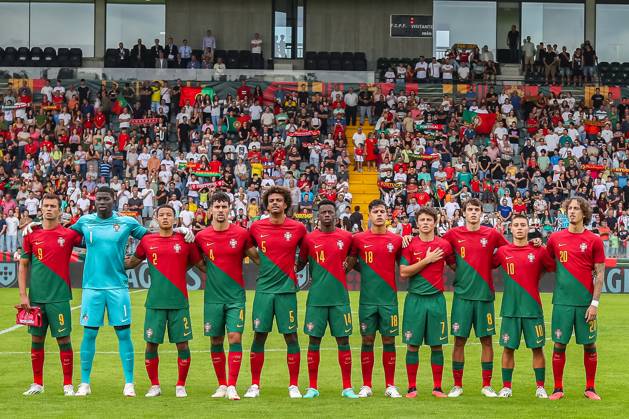 2025 U21, U 21 EURO Qualifying, EM, Europameisterschaft Portugal vs Andorra Pacos de Ferreira, Portugal, September, 8, 2023, 2025 U21 Euro Qualifying, Portugal vs Andorra at the Estadio Capital do Movel, Portugal U21 team, photography by @guelbergoes Pacos de Ferreira Portugal