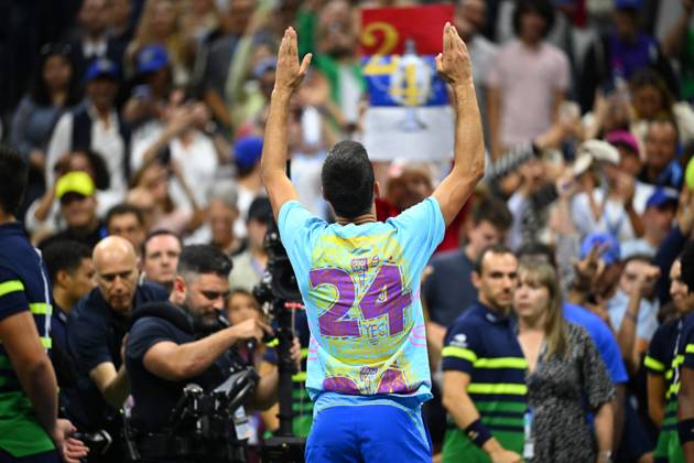 US Open - Djokovic Wins 24th Grand Slam Title Novak Djokovic (SRB) wins his 24th slam at the 2023 US Open at Billie Jean National Tennis Center in New York City, NY, USA, on September 10, 2023. Photo by Corinne Dubreuil ABACAPRESS.COM New York City NY United States  Copyright: xDubreuilxCorinne ABACAx 867136_076 DubreuilxCorinne ABACAx 867136_076