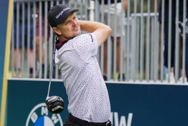 Golf - 2023 BMW PGA, Golf Herren Championship - Final Day - Wentworth - Sunday 17th September 2023 Justin Rose (ENG) tees off amongst the early starters of group 2 at Wentworth COLORSPORT DANIEL BEARHAM  csp_golf_db_17092023_