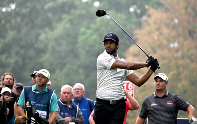 Mandatory Credit: Photo by Sandra Mailer Shutterstock (14094596x) Aaron Rai (ENG) during the BMW PGA, Golf Herren Championship 2023 at Wentworth BMW PGA Championship, Day 4, Golf, Wentworth Club, UK - 17 Sep 2023 BMW PGA Championship, Day 4, Golf, Wentworth Club, UK - 17 Sep 2023  Copyright: xSandraxMailer Shutterstockx 14094596x