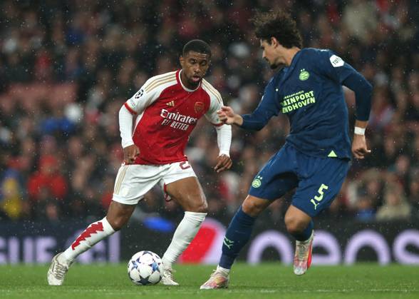 Arsenal v PSV Eindhoven, UEFA Champions League, Group B, Emirates Stadium, London, UK. - 20th September 2023. Reiss Nelson of Arsenal. - Arsenal v PSV Eindhoven, UEFA Champions League, Group B, Emirates Stadium, London, UK. - 20th September 2023. London Emirates Stadium UK Copyright: xDanxWeirx CP_Arsenal_PSV_105