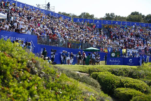 2023 Solheim Cup, Finca Cortesin, Andalucia, Spain 24 9 2023 Leona Maguire ahead of tee off Leona Maguire ahead of tee off 24 9 2023  Copyright: x INPHO MartinxSirasxLimax _MS09658
