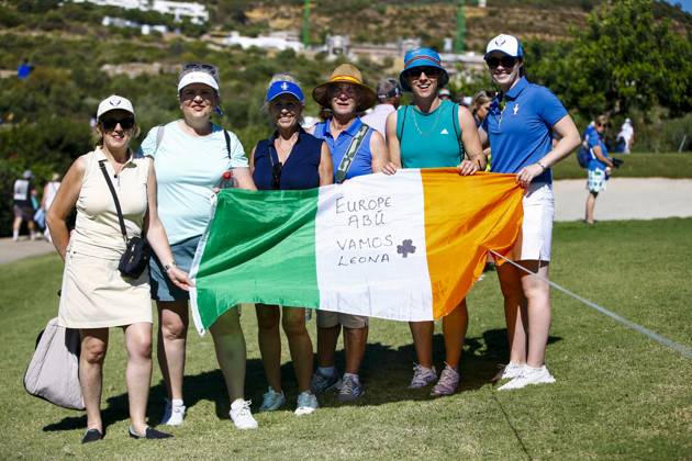 2023 Solheim Cup, Finca Cortesin, Andalucia, Spain 24 9 2023 Fans of Leona Maguire Fans of Leona Maguire 24 9 2023  Copyright: x INPHO MartinxSirasxLimax _MS09772