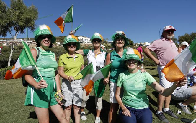 2023 Solheim Cup, Finca Cortesin, Andalucia, Spain 24 9 2023 Leona Maguire fans watch on Leona Maguire fans watch on 24 9 2023  Copyright: x INPHO MartinxSirasxLimax _MSL7866