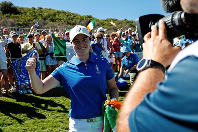 Sport Bilder des Tages 2023 Solheim Cup, Finca Cortesin, Andalucia, Spain 24 9 2023 Leona Maguire Leona Maguire celebrates 24 9 2023  Copyright: x INPHO MartinxSirasxLimax _MSL8487