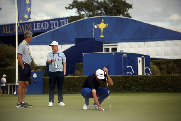 ROME, Italy - 25.09.2023: Golfer during training. Work in progress for the 2023 Ryder Cup in Rome at Marco Simeoni Golf e country club in Rome, Italy.  Copyright: xMarcoxIacobuccix xipa-agency.netx xMarcoxIacobuccix IPA_40560267 IPA_IPA40560267