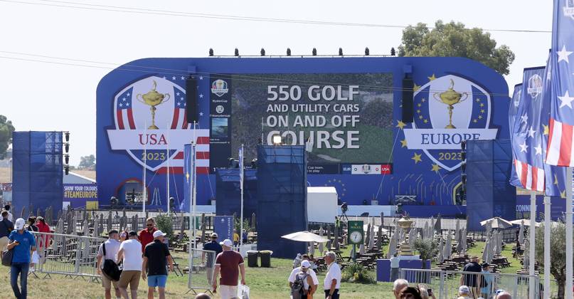 GOLF - Ryder Cup 2023 ROME,ITALY,26.SEP.23 - GOLF - Ryder Cup, preview. Image shows a scoreboard.  GEPAxpictures xHansxOberlaender