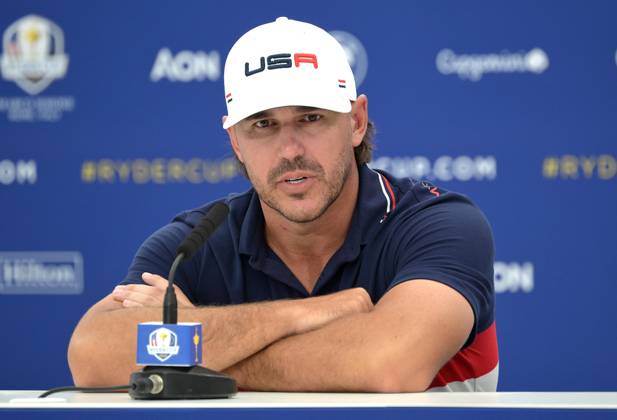 September 27, 2023, ROME, ITALIA: US team s player Brooks Koepka attends a press conference, PK, Pressekonferenz during the 2023 Ryder Cup golf tournament at Marco Simone Golf Club in Guidonia, near Rome, Italy, 27 September 2023. The 44th Ryder Cup matches between the US and Europe will be held in Italy from 29 September to 01 October 2023. ANSA ETTORE FERRARI 2023 Ryder Cup golf tournament  - ZUMAa110 20230927_zaf_a110_043 Copyright: xEttorexFerrarix