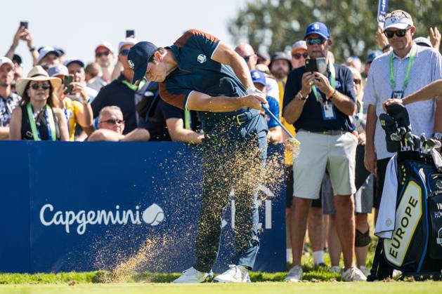 230928 Viktor Hovland of Team Europe at a training session during day 1 of the Ryder Cup on September 28, 2023 in Rome Photo Mathias Bergeld BILDBYRAN kod MB MB0734 golf ryder cup träning practice training day 1 bbeng  Copyright: MATHIASxBERGELD BB230928MB019