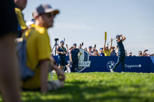 230928 Ludvig Aberg of Team Europe at a training session during day 1 of the Ryder Cup on September 28, 2023 in Rome Photo Mathias Bergeld BILDBYRAN kod MB MB0734 golf ryder cup träning practice training day 1 bbeng  Copyright: MATHIASxBERGELD BB230928MB025