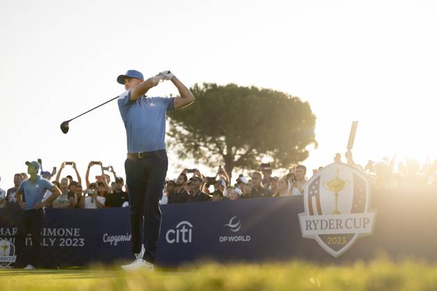 230929 Ludvig Aberg of Team Europe during the first round of the Ryder Cup on September 29, 2023 in Rome Photo Mathias Bergeld BILDBYRAN kod MB MB0736 golf ryder cup day 1 bbeng round 1  Copyright: MATHIASxBERGELD BB230929MB002