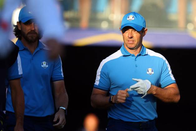 Rome Ryder Cup 2023 - Foursomes Session, 29.09.2023 Rome, Italy 29.09.2023: Rory Mcilroy of Europe during Foursomes Session at RYDER CUP 2023 at Marco Simone Golf & Country Club di Guidonia Montecelio, Roma Rome italy -  Copyright: xIPAxSport ABACAx BRIPASport20230929_290 IPAxSport ABACAx BRIPASport20230929_290