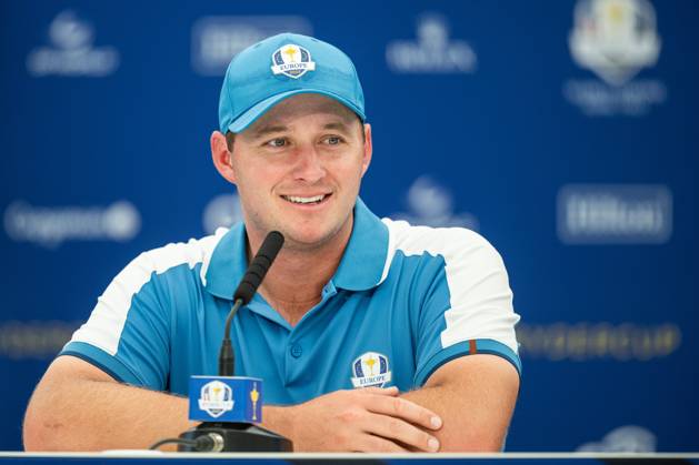 230929 Sepp Straka of Team Europe at a press conference during the first round of the Ryder Cup on September 29, 2023 in Rome Photo Mathias Bergeld BILDBYRAN kod MB MB0736 golf ryder cup day 1 bbeng round 1 presskonferens press conference  Copyright: MATHIASxBERGELD BB230929MB040