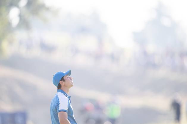 230929 Viktor Hovland of Team Europe looks dejected in a foursome match during day one of the Ryder Cup on September 29, 2023 in Rome Photo Mathias Bergeld BILDBYRAN kod MB MB0736 golf ryder cup day 1 bbeng round 1 depp  Copyright: MATHIASxBERGELD BB230929MB069