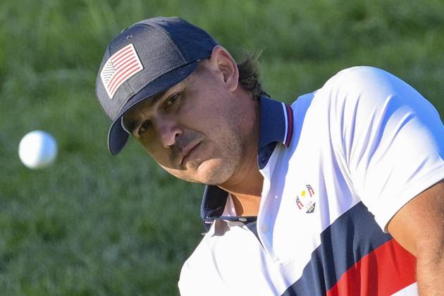 September 30, 2023, ROME: US™ team golfer Brooks Koepka in actions during the Fourballs matches on the second day of the 2023 Ryder Cup golf tournament at Marco Simone Golf Club in Guidonia, near Rome, Italy, 30 September 2023. The 44th Ryder Cup matches between the US and Europe will be held in Italy from 29 September to 01 October 2023. ANSA ETTORE FERRARI 2023 Ryder Cup golf tournament  - ZUMAa110 20230930_zaf_a110_017 Copyright: xEttorexFerrarix