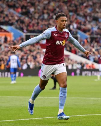 Birmingham, England, 30th September 2023. Jacob Ramsey of Aston Villa celebrates scoring his teams fifth goals of the game during the Premier League match at Villa Park, Birmingham. Picture credit should read: Gary Oakley Sportimage EDITORIAL USE ONLY. No use with unauthorised audio, video, data, fixture lists, club league logos or live services. Online in-match use limited to 120 images, no video emulation. No use in betting, games or single club league player publications. SPI-2610-0040