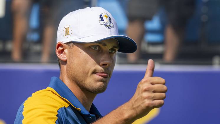 ROM 2023 10 01 Day 3 Singles Matches Ludvig Aberg Sweden met Brooks Koepka in his singles match as the Ryder Cup ends on Sunday Photo Christer Höglund TT code 40750 Rome Italy GOLF x40750x  Copyright: xChristerxHöglund TTx RYDER CUP 2023