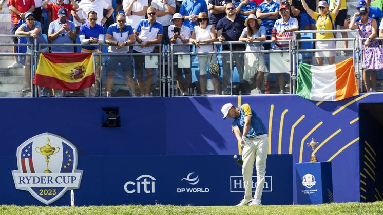 ROM 2023 10 01 Day 3 Singles Matches Ludvig Aberg Sweden met Brooks Koepka in his singles match as the Ryder Cup ends on Sunday Photo Christer Höglund TT code 40750 Rome Italy GOLF x40750x  Copyright: xChristerxHöglund TTx RYDER CUP 2023