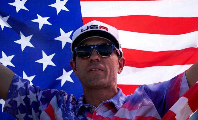 2023 Ryder Cup, Marco Simone Golf and Country Club, Rome, Italy 1 10 2023 A USA fan A USA fan 1 10 2023  Copyright: x INPHO MatteoxCiambellix DSC07642