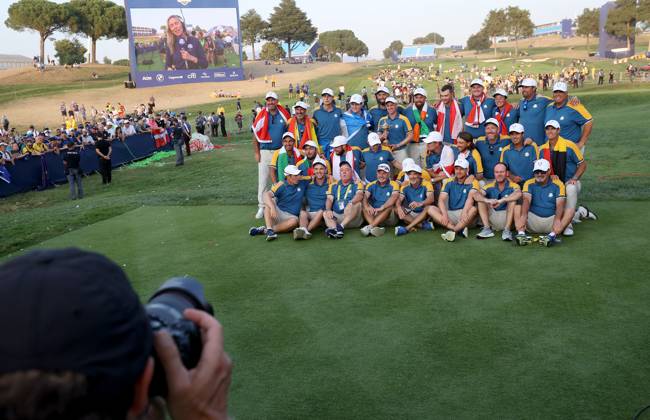 GOLF - Ryder Cup 2023 ROME,ITALY,01.OCT.23 - GOLF - Ryder Cup, Marco Simone Golf and Country Club. Image shows the team of Europe. GEPAxpictures xHansxOberlaender