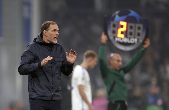 03 10 2023, Football UEFA Champions League 2023 2024, Group stage, Matchday 2, FC Copenhagen FC Bayern Munich, at Parken Stadion Copenhagen Coach Thomas Tuchel Bayern Munich DFL and DFB regulations prohibit any use of photographs as image sequences and or quasi video