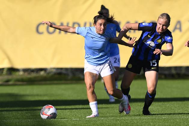 Italian football Serie A Women match - Lazio Women vs FC Internazionale Women Giuseppina Moraca of S.S. Lazio Women and Noor Eckhoff of F.C. Inter during Women s Italian Cup round of 16 between S.S. Lazio Women vs F.C. Inter, 12 October 2023, Stadium Mirko Fersini, Formello Italy. Rome Italy Copyright: xIPAxSport ABACAx BRIPASport20231012_160 IPAxSport ABACAx BRIPASport20231012_160