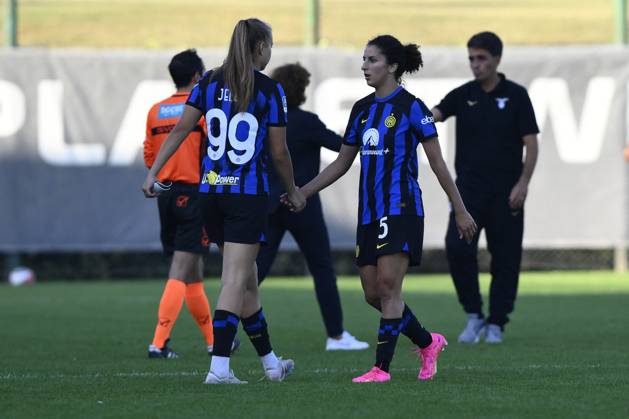 Italian football Serie A Women match - Lazio Women vs FC Internazionale Women Maja Jelcic and Ghoutia Karchouni of F.C. Inter during Women s Italian Cup round of 16 between S.S. Lazio Women vs F.C. Inter, 12 October 2023, Stadium Mirko Fersini, Formello Italy. Rome Italy Copyright: xIPAxSport ABACAx BRIPASport20231013_093 IPAxSport ABACAx BRIPASport20231013_093