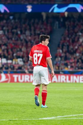 UEFA Champions League 2023 24: Benfica Vs Real Sociedad in Lisbon, Portugal - 24 Oct 2023 João Neves of SL Benfica seen during the UEFA Champions League 2023 24 match between Benfica and Real Sociedad at Estádio do Lisboa e Benfica. Final score; Benfica 0:1 Real Sociedad. Lisbon Portugal Copyright: xNunoxBrancox xSOPAxImagesx NBR_SLB_RS-48
