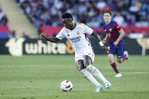 FC Barcelona, Barca Vs Real Madrid - La Liga 07 Vinicius Jr. of Real Madrid controls the ball during the La Liga el clasico match between FC Barcelona v Real Madrid at Estadi Olimpic Lluis Companys in Barcelona, Spain, on October 28th, 2023. Barcelona Catalonia Spain Copyright: xGongorax originalFilename:bonilla-notitle231028_npQe0