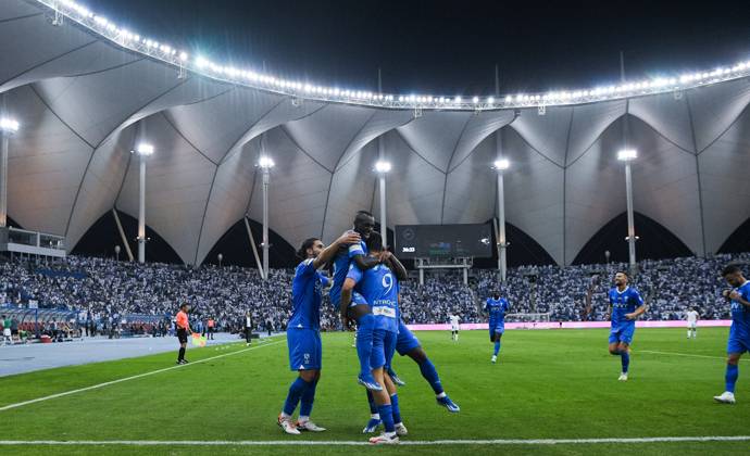 SAFF Roshn Saudi Pro League 2023-24 MD11 Aleksandar Mitrovic of Al-Hilal SFC celebrates after scoring a goal during the Match Day 11 of the SAFF Roshn Saudi Pro League 2023-24 between Al-Hilal SFC vs Al-Ahli SFC at King Fahd International Stadium on October 27, 2023 in Riyadh, Saudi Arabia. Riyadh King Fahd International Stadium Saudi Arabia Copyright: xVictorxFrailex 2023.10.27_PSI03255.MD11_VFR_02778