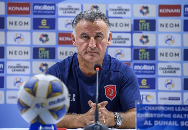 Al Duhail SC (QAT)v Al Nassr (KSA)- AFC Champions League In Doha Qatars Al Duhail SC French head coach Christophe Gerard Galtier attends a press conference, PK, Pressekonferenz ahead of the AFC Champions League Group E football match between Qatars Al Duhail SC and Saudi Arabias Al Nassr at Khalifa International Stadium in Doha, Qatar on 06 November 2023. DOHA Qatar Copyright: xNoushadxThekkayilx originalFilename:varittyakkal-alduhail231106_npvpt