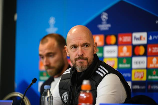 Manchester United, ManU press conference, PK, Pressekonferenz ahead of UEFA Champions League in Copenhagen, Denmark Copenhagen, Denmark. 07th, November 2023. Head coach Erik ten Hag of Manchester United seen during a press conference ahaed of the UEFA Champions League match between FC Copenhagen and Manchester United at Parken in Copenhagen. Copenhagen Denmark Copyright: xGonzalesxPhoto TobiasxJorgensenx